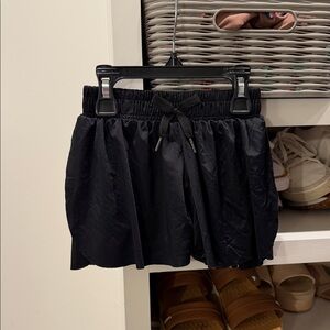 GB girls Black Tiered Drawstring Shorts